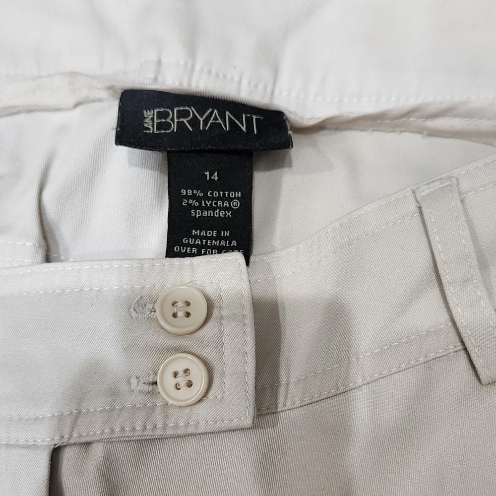 Lane Bryant Double Bottoms Capri Pants Season Collection Off White Size 14 - Picture 7 of 7